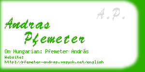 andras pfemeter business card